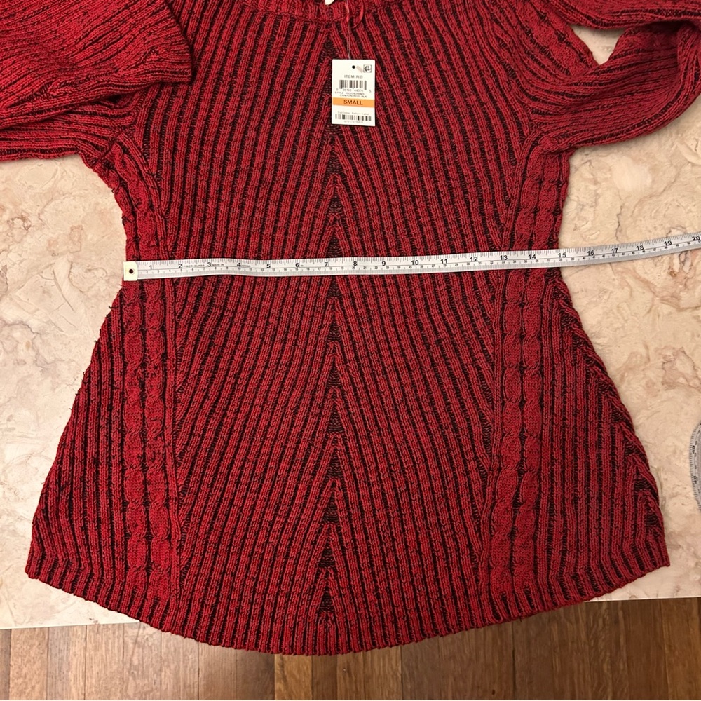NWT Style & Co. Cable Knit Sweater Red - Picture 15 of 16